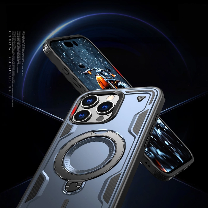 Etui Hybrid Armor Trendy z MagSafe na iPhone 16 Pro Max - niebieskie