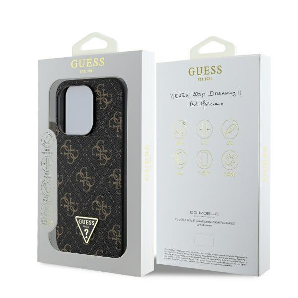 Etui Guess iPhone 16 Pro Max 6.9" czarny/black hardcase New 4G Triangle