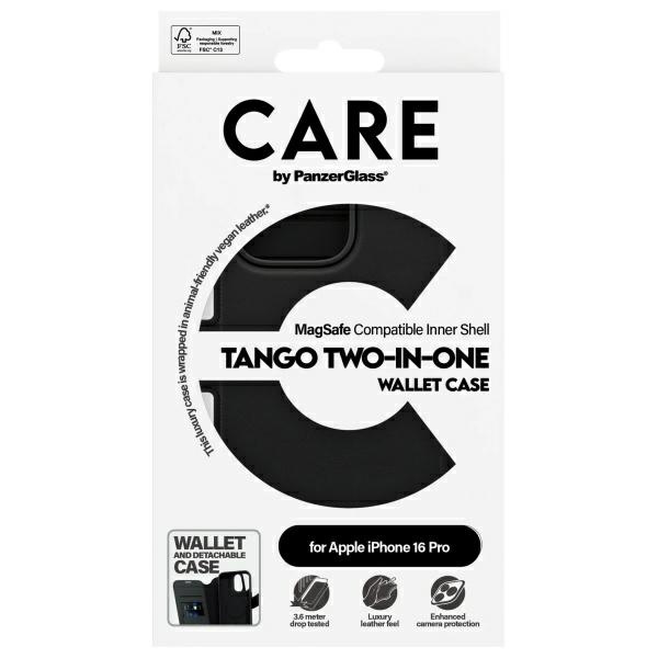 Etui CARE by PanzerGlass Feature Tango   2in1 Wallet iPhone 16 Pro 6.3" MagSafe czarny/black 1330