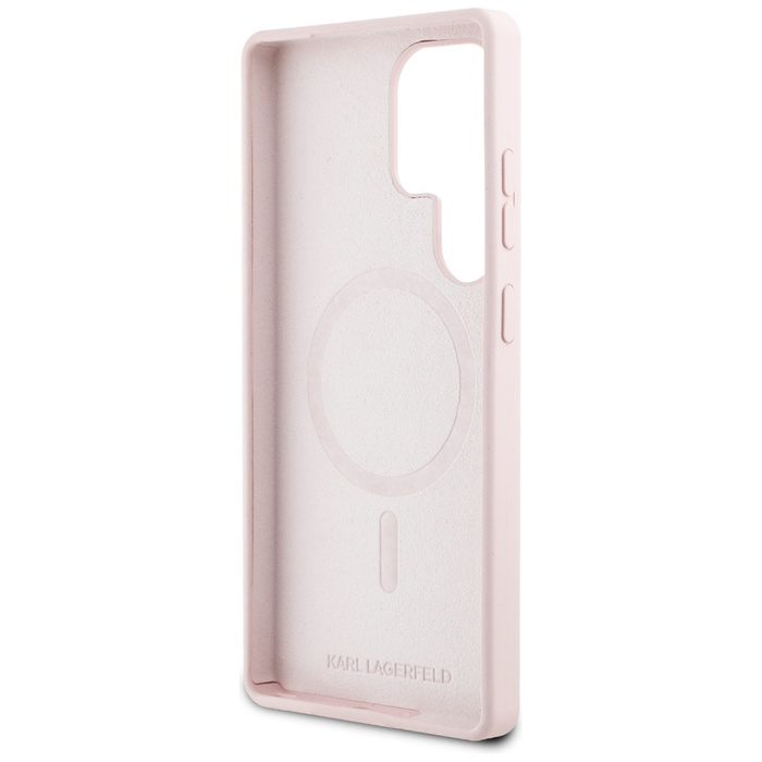Etui Karl Lagerfeld Silicone Graffiti     Ikonik Printed Logo MagSafe do Samsung Galaxy S25 Ultra różowy