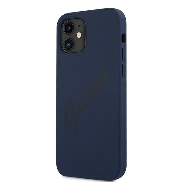 Etui GUESS Apple iPhone 12 Mini Script Vintage Niebieski Hardcase