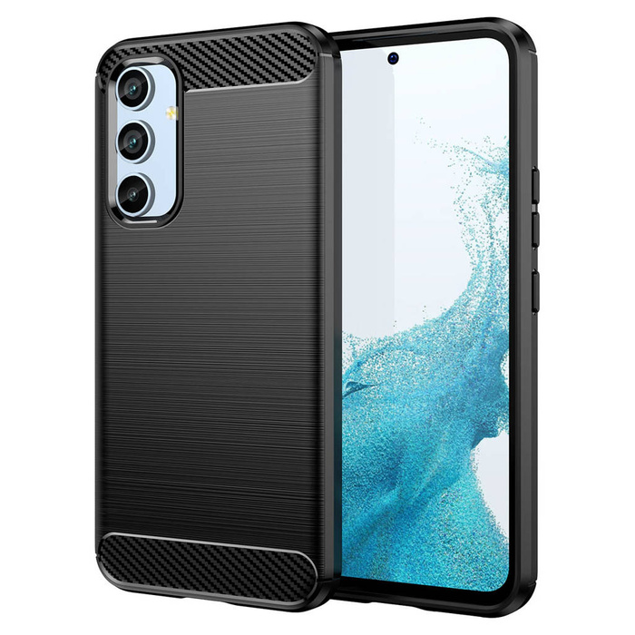 Etui Carbon Case etui do Samsung Galaxy A54 5G elastyczny silikonowy karbonowy pokrowiec czarne Case