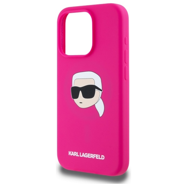 Karl Lagerfeld KLHMP15XSKHPPLF iPhone 15  Pro Max 6.7" fuksja/fuschia hardcase Silicone Karl Head Print MagSafe