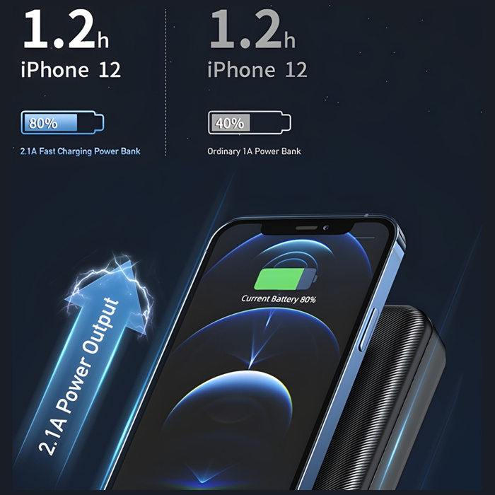 AWEI PowerBank P6K 20000mAh czarny/black 2xUSB/PD/Micro-USB