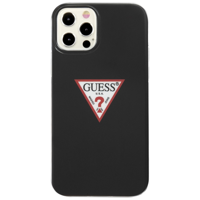 Etui GUESS Apple iPhone 12 12 Pro Triangle Collection Czarny Hardcase