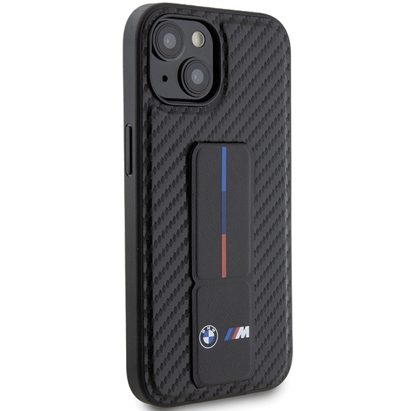 Etui Bmw Bmhcp15sgspcck Iphone 15 6.1" Czarny/black Hardcase Grip Stand Smooth & CarbonCase