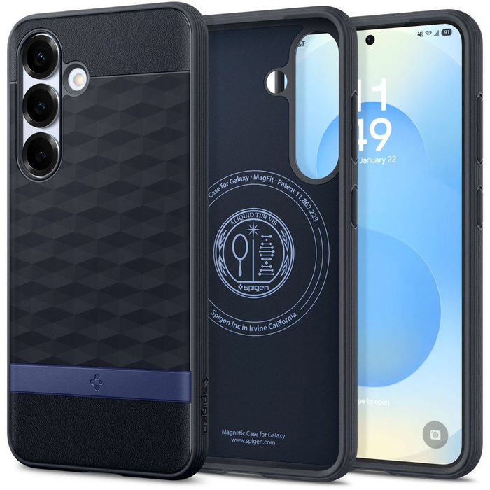 ETUI SPIGEN SAMSUNG GALAXY S25 PARALLAX MAG MAGSAFE NAVY VIOLET