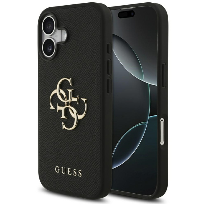 Etui Guess Grained Big 4G & Classic Logo do iPhone 17 czarny