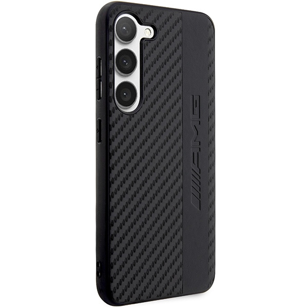 Etui AMG AMHCS23MBLSCA S23 Plus S916 czarny/black hardcase Carbon Stripe&Embossed