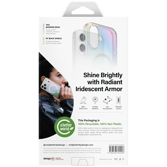 Etui UNIQ Iridescia do iPhone 17         Magclick Charging holo quartz