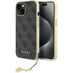 Etui Guess GUHCP15SGF4GGR iPhone 15 6.1" szary/grey hardcase 4G Charms Collection
