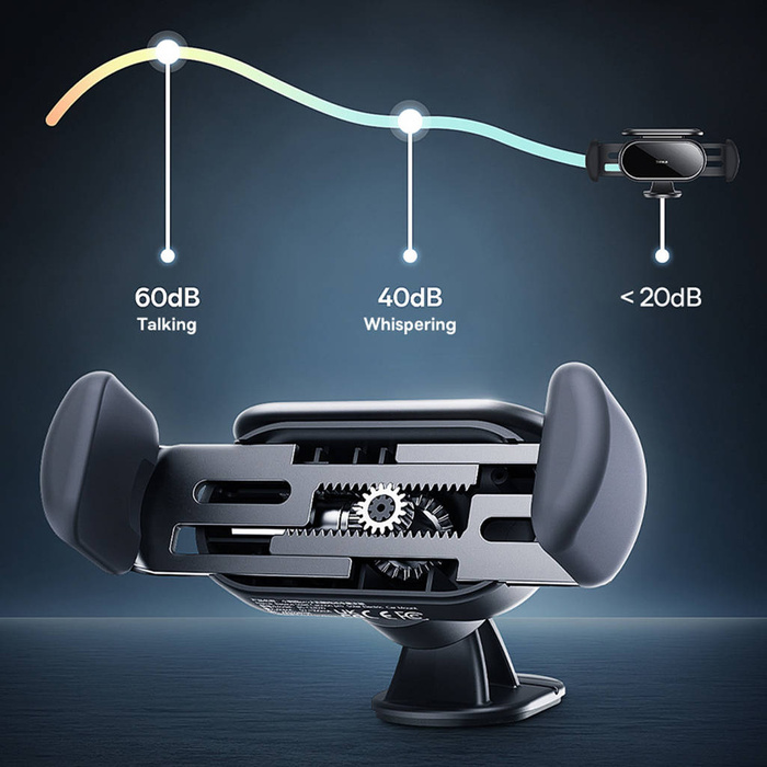 Baseus Steel Cannon Pro solarny automatyczny uchwyt samochodowy na kokpit czarny (SUGP010001)