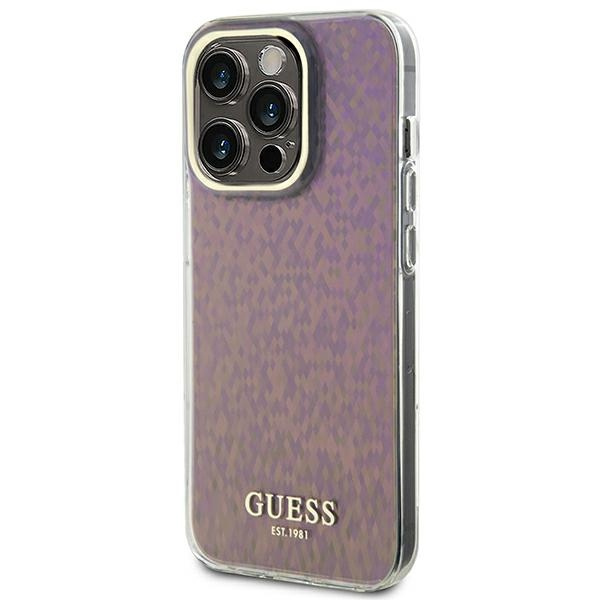 Etui Guess GUHCP15XHDECMP iPhone 15 Pro Max 6.7" różowy/pink hardcase IML Faceted Mirror Disco Iridescent Case