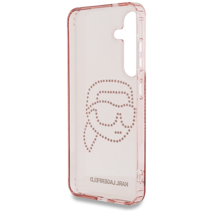 Etui Karl Lagerfeld Rhinestones K. Head   Logo do Samsung Galaxy S25 różowy