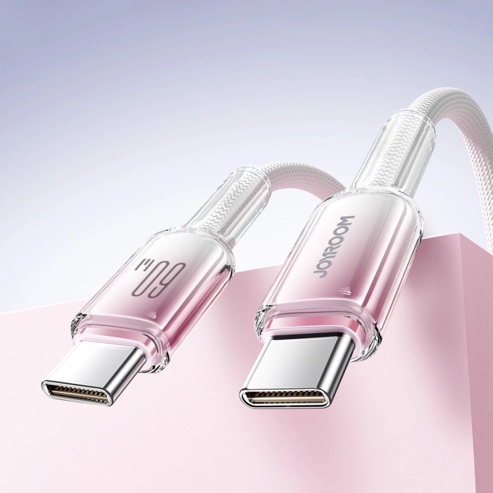 Kabel Joyroom S-A42 Crystal-Clear Series 60W USB-C - USB-C 1,2m - biały