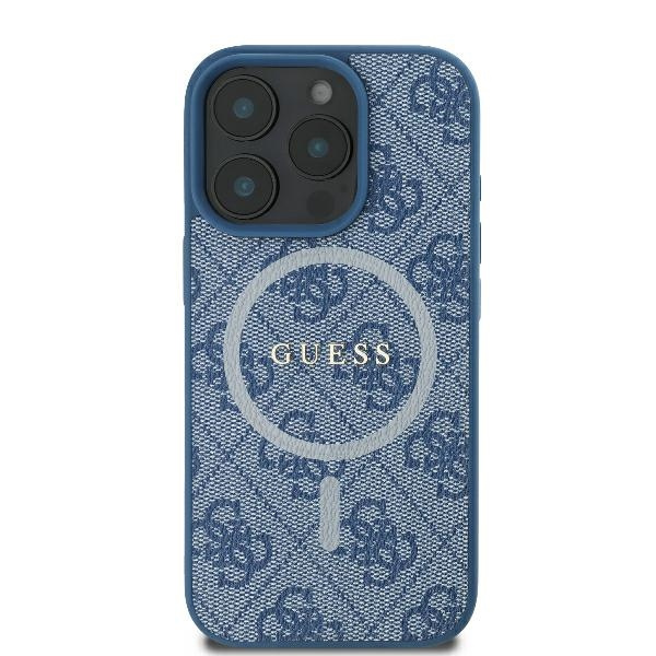 Etui Guess iPhone 16 Pro 6.3" niebieski/blue hardcase 4G Ring Classic Logo MagSafe