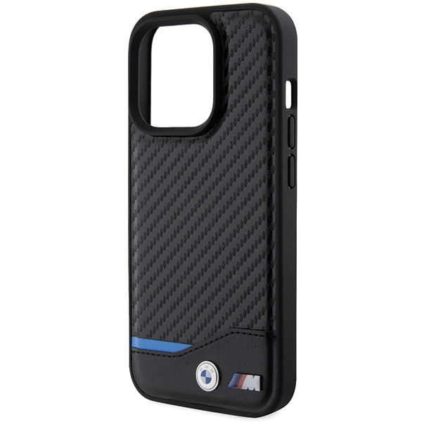 Bmw Bmhmp15x22nbck Iphone 15 Pro Max 6.7" Czarny/black Hardcase Leather Carbon Magsafe
