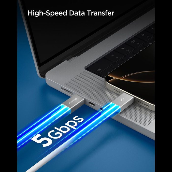 KABEL USB-C SPIGEN EB10020CC ESSENTIAL 100W 200CM BIAŁY