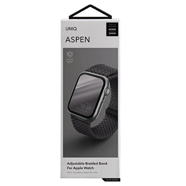 UNIQ pasek Aspen Apple Watch 40/38/41mm Braided szary/granite grey
