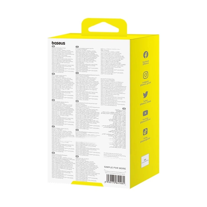 Ładowarka sieciowa Baseus OS-Cube Pro 2 x USB-C + USB, 65W (biała)