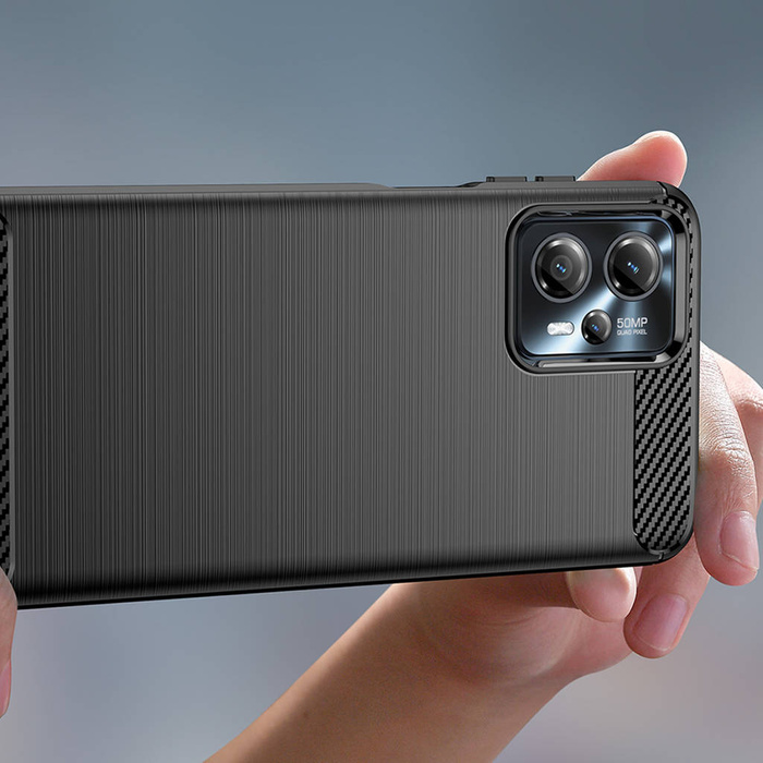 Etui Carbon Case etui Motorola Moto G13 elastyczny silikonowy karbonowy pokrowiec czarne Case