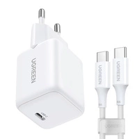Ładowarka sieciowa Ugreen X513 30W GaN 1x USB-C + kabel USB-C 1m - biała