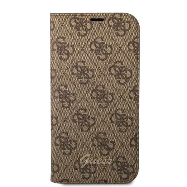 Etui GUESS Apple iPhone 14 Plus Book 4G Vintage Gold Logo Brązowy Case