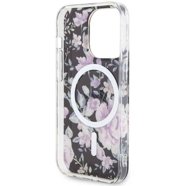 Etui Guess GUHMP14LHCFWSK iPhone 14 Pro 6.1" czarny/black hardcase Flower MagSafe Case