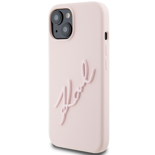Etui Karl Lagerfeld KLHCP15SSKSBMCP iPhone 15 6.1" różowy/pink hardcase Silicone Karl Script Case
