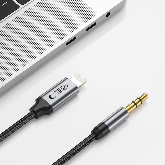 KABEL TECH-PROTECT ULTRABOOST LIGHTNING TO AUX MINI JACK 3.5MM CABLE 100CM BLACK