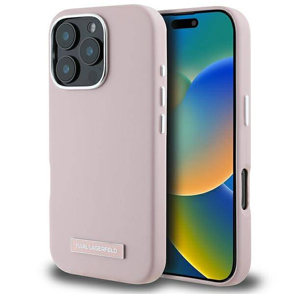 Etui Karl Lagerfeld iPhone 16 Pro Max 6.9" różowy/pink hardcase FW Metal Plate MagSafe