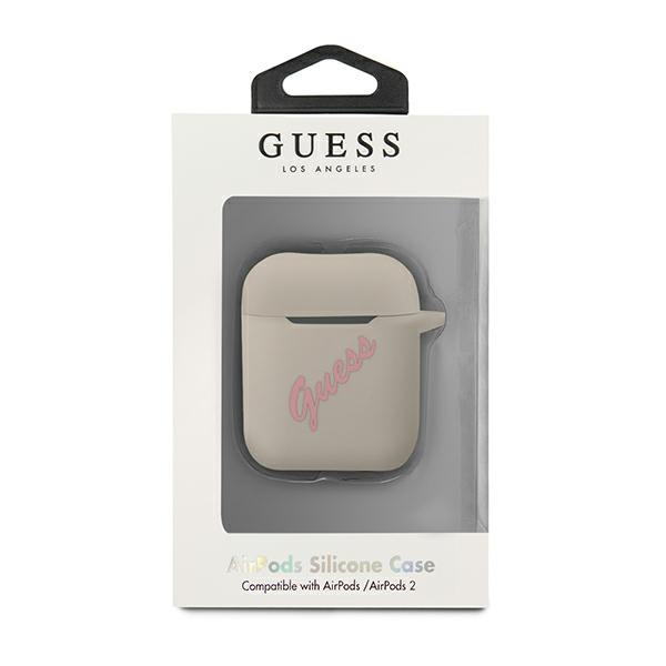 Etui GUESS Apple AirPods Cover Silicone Vintage Szary Różowy Case