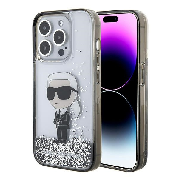 Etui Karl Lagerfeld KLHCP15XLKKNSK iPhone 15 Pro Max 6.7" transparent hardcase Liquid Glitter Ikonik Case