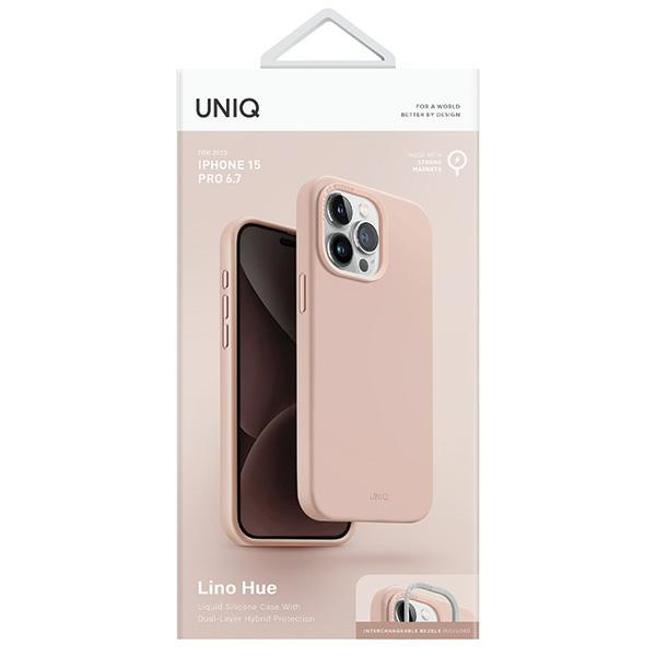 Etui UNIQ etui Lino Hue iPhone 15 Pro Max 6.7" Magclick Charging różowy/blush pink Case