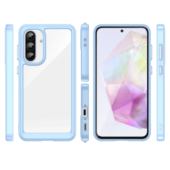 Etui Outer Space Case do Samsung Galaxy A26 pokrowiec z elastyczną ramką - niebieskie