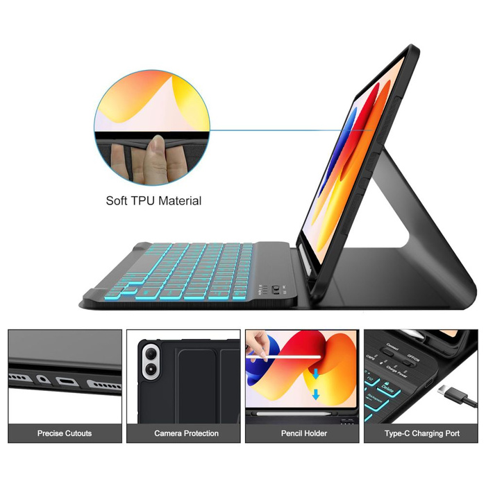 TECH-PROTECT SC PEN + KEYBOARD XIAOMI POCO PAD M1 / REDMI PAD 2 PRO 12.1 BLACK
