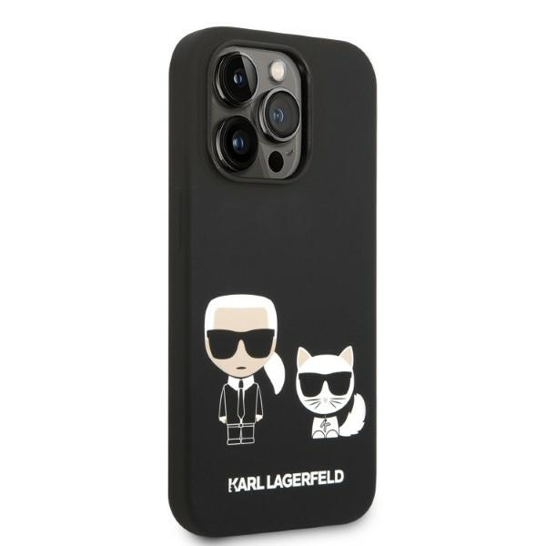 Etui KARL LAGERFELD Apple iPhone 14 Pro Max Liquid Silicone Karl & Choupette Magsafe Czarny Hardcase