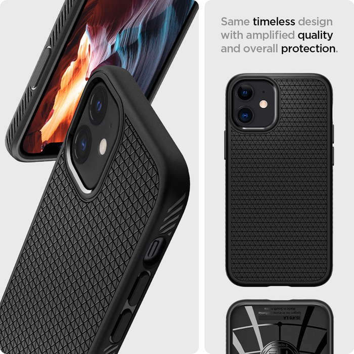 Etui SPIGEN Liquid Air iPhone 12 Mini Matte Black Czarne Case