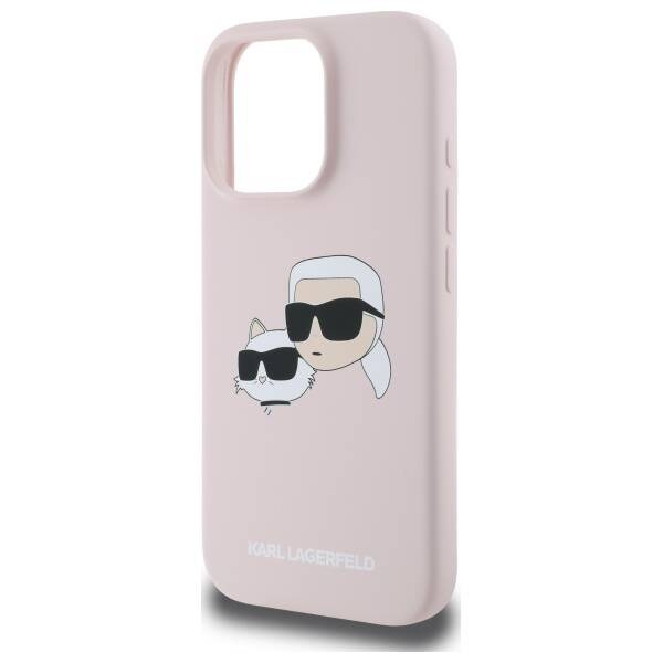 Etui Karl Lagerfeld iPhone 16 Pro różowy/pink HC MagSafe Sil Double Heads Print