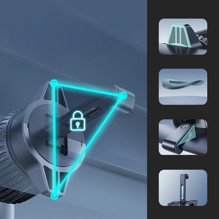 Uchwyt magnetyczny Baseus PrimeTrip VC2 Pro z ładowarką Qi2.2 z wentylatorem na kratkę nawiewu - czarny