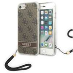 Etui GUESS Apple iPhone SE 2022 SE 2020 7 8 4G Print Strap Brązowy Hardcase