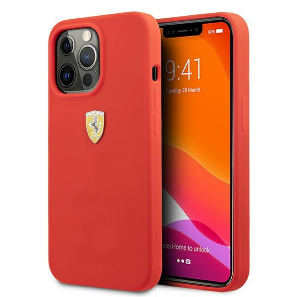 Etui FERRARI Apple iPhone 13 Pro Max Silicone Czerwony Hardcase