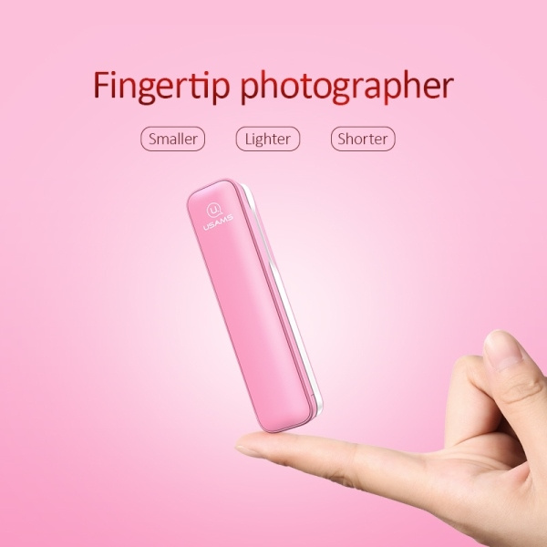 Selfie Stick USAMS Jack 3,5mm M1 Mini Różowy