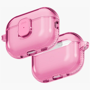 Etui UNIQ Glase Pro do AirPods Pro 3     Lock Case różowy