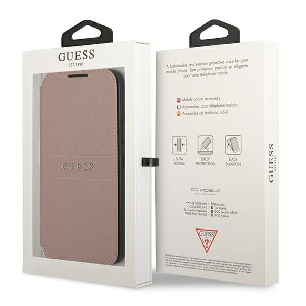 Etui GUESS Samsung Galaxy S22 Plus Book Saffiano Stripes Różowy Case