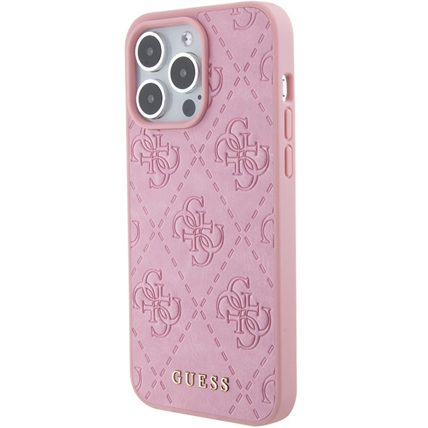 Etui Guess GUHCP15XP4EPMP iPhone 15 Pro Max 6.7" różowy/pink hardcase Leather 4G Stamped Case