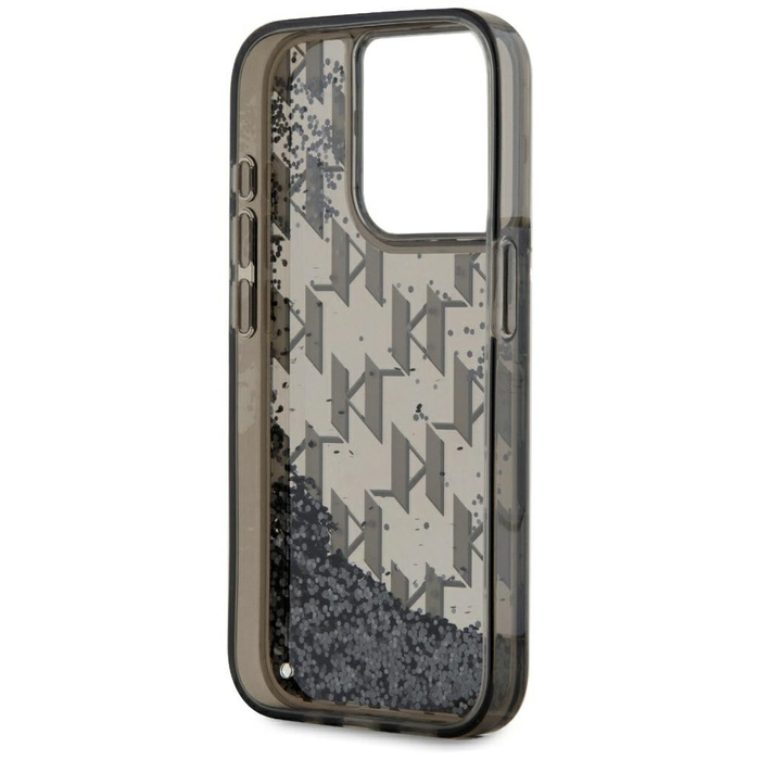 Etui Karl Lagerfeld Liquide Glitter      Monogram Gradient do iPhone 15 Pro Max czarny