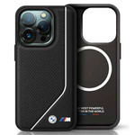 Etui BMW iPhone 16 Pro 6.3" czarny/black hardcase M Perforated Twisted Line MagSafe