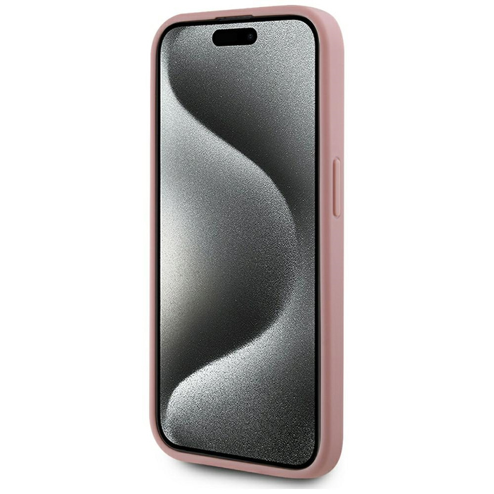 Etui Karl Lagerfeld Wrinkled Metal       Signature do iPhone 15 Pro Max różowy