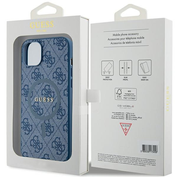 Etui Guess GUHMP15SG4GFRB iPhone 15 / 14 / 13 6.1" niebieski/blue hardcase 4G Collection Leather Metal Logo MagSafe Case